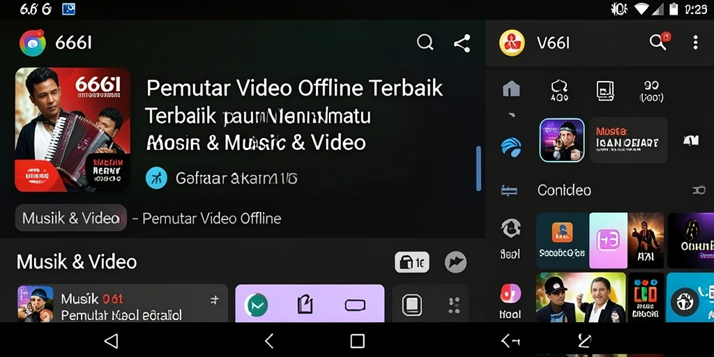 Antarmuka aplikasi Pemutar Video Offline 666I memudahkan navigasi pengguna.