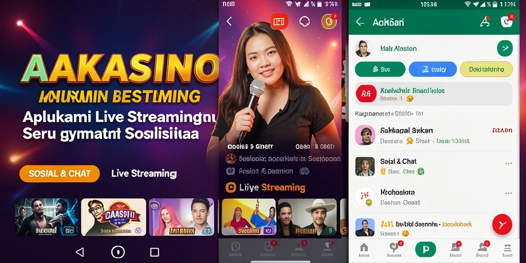 Tampilan antarmuka AAKASINO dengan fitur Live Streaming yang interaktif.