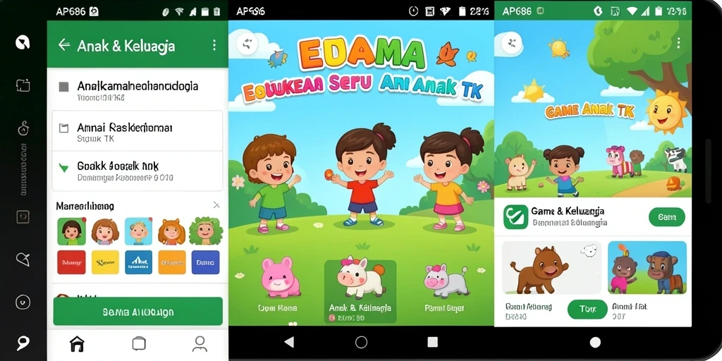 Screenshot AP686 menampilkan antarmuka permainan edukasi yang ceria.