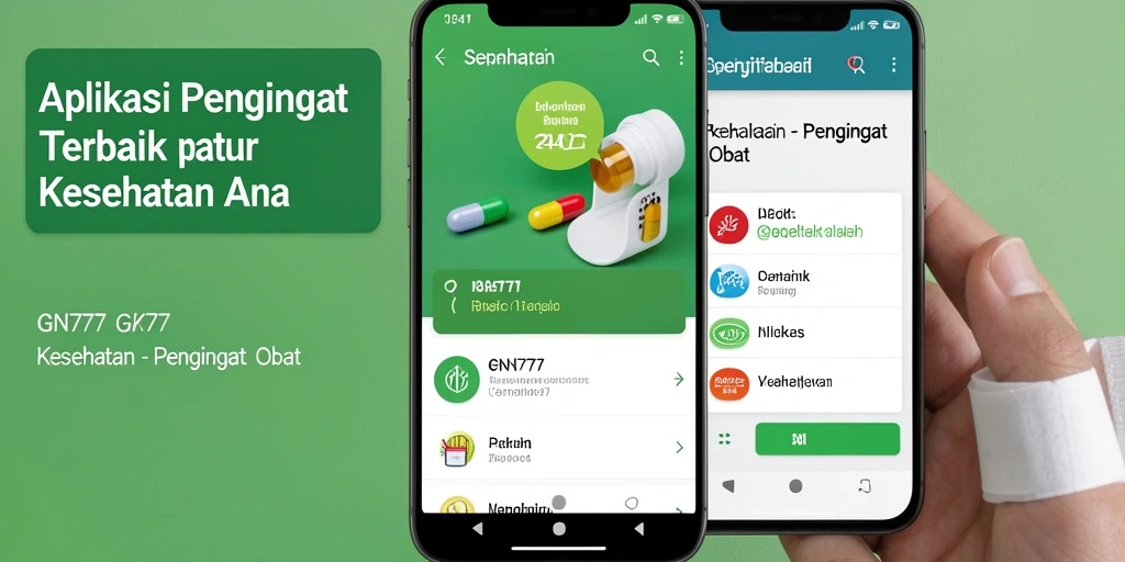 Antarmuka GN777 menampilkan pengingat obat yang jelas dan mudah dipahami.