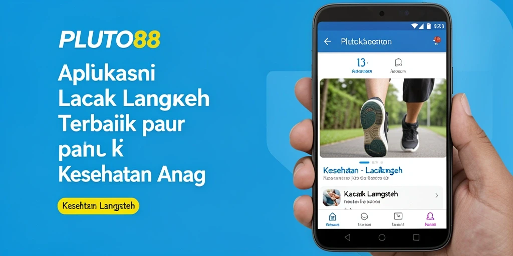 Antarmuka aplikasi PLUTO88 dengan fitur Lacak Langkah yang menarik.