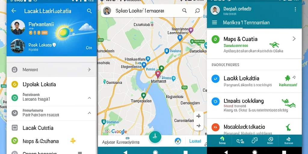 Antarmuka aplikasi POA88 yang menampilkan fungsi lacak lokasi secara real-time.
