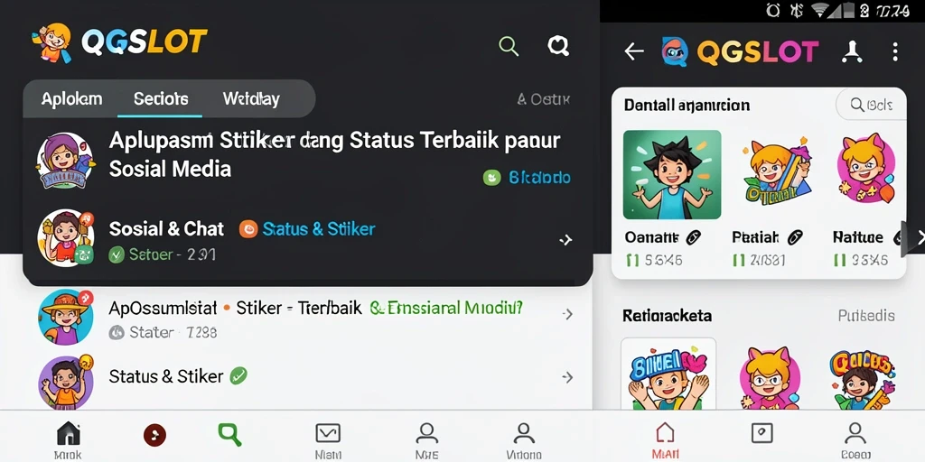 Screenshot utama QQSLOT menampilkan beragam stiker menarik.