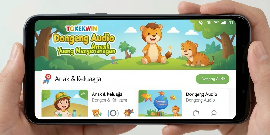 Tampilan antarmuka aplikasi TOKEKWIN yang menarik dan interaktif.